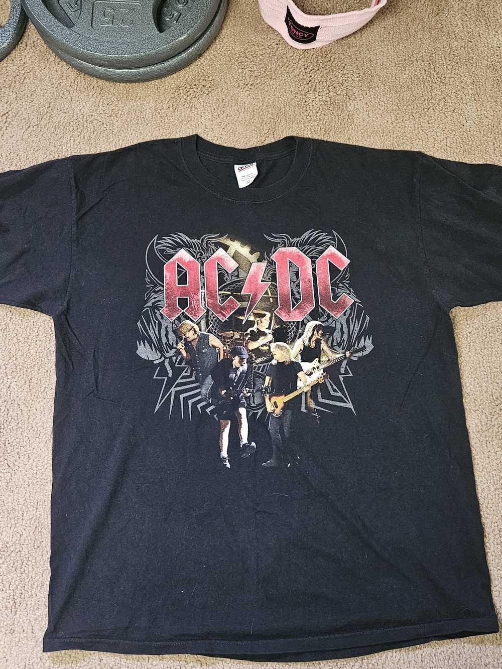 AC/DC 2008/2009 Tour Black Graphic Band Tee - Men's Rock T-Shirt